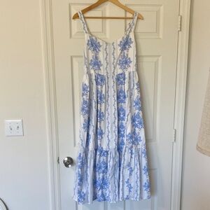 Aura Blue French Country Floral Dress